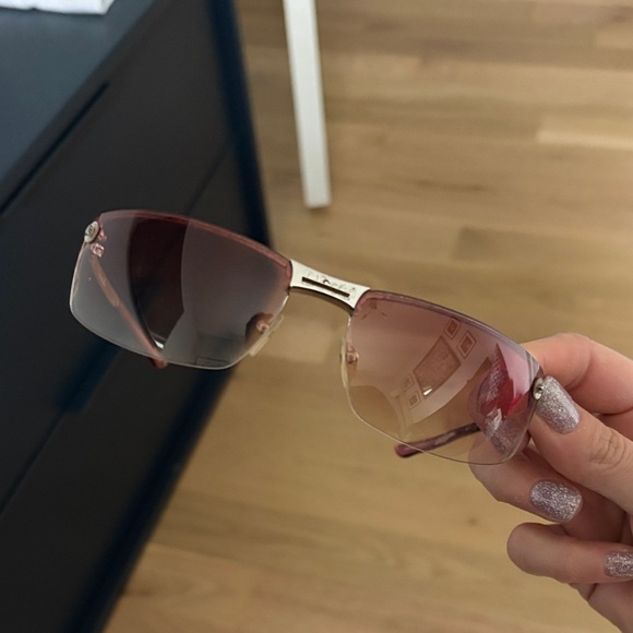 Christian Dior Ladies Pink Rimless Sunglasses - Picture 3 of 6